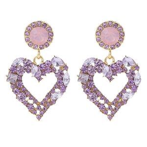 Purple heart earring A91